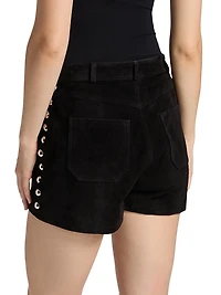 Shannon Studded Suede Shorts