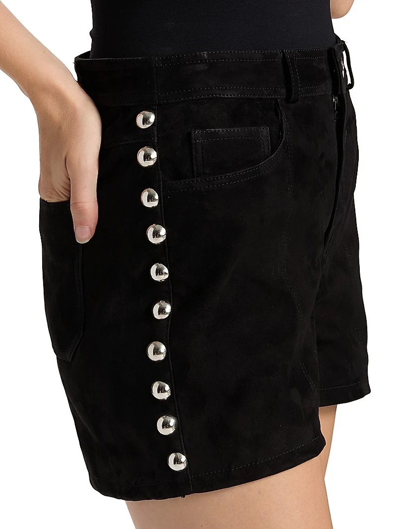 Shannon Studded Suede Shorts