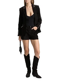 Shannon Studded Suede Shorts