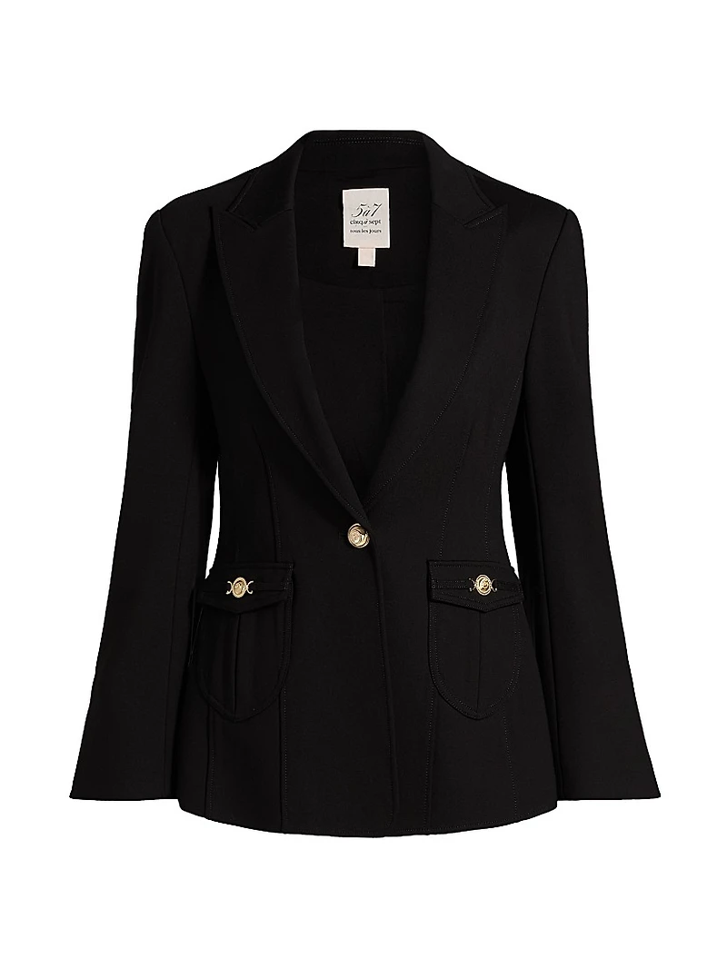 Sable Peak-Lapel Blazer