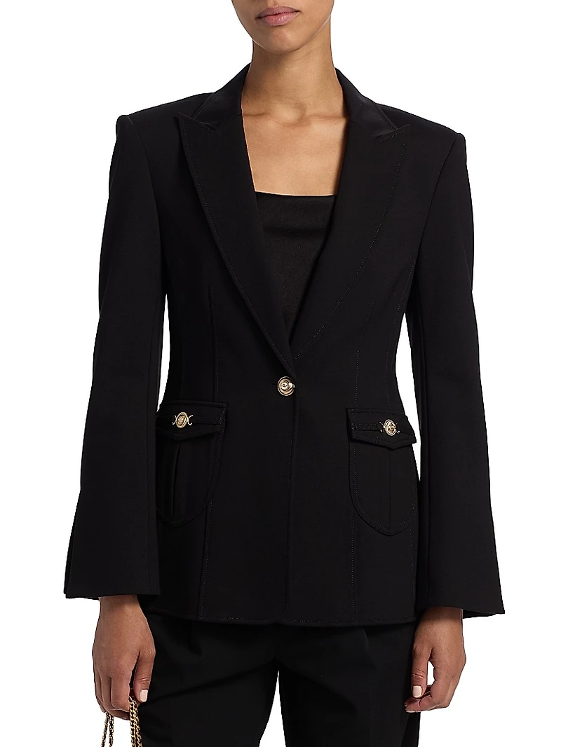 Sable Peak-Lapel Blazer