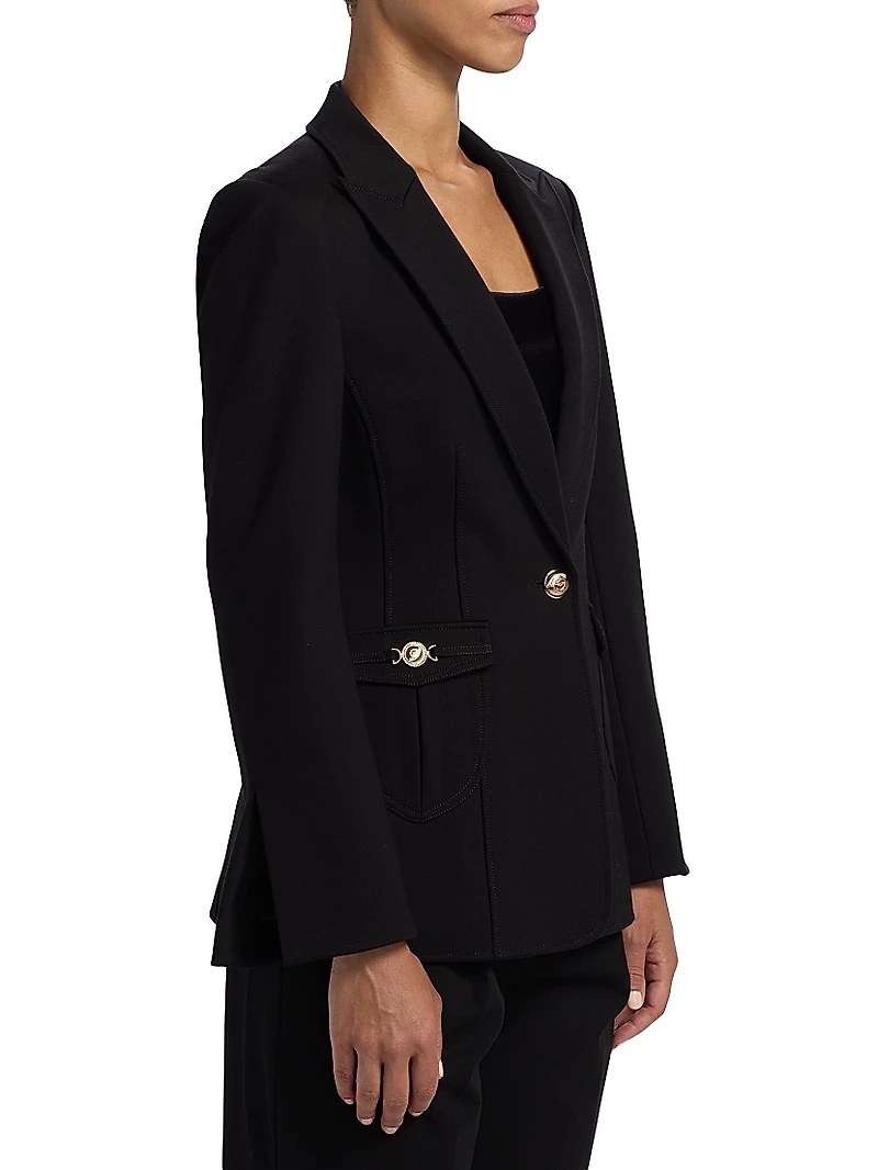 Sable Peak-Lapel Blazer