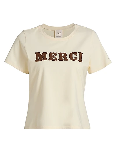 Merci Appliqué Shrunken T-Shirt