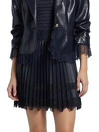 Laney Faux Leather Pleated Miniskirt