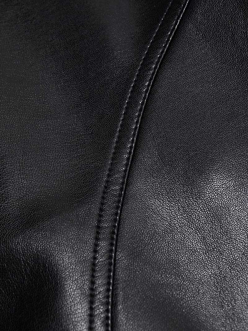Zelda Faux-Leather High-Low Midi-Dress