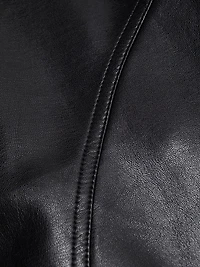 Zelda Faux-Leather High-Low Midi-Dress