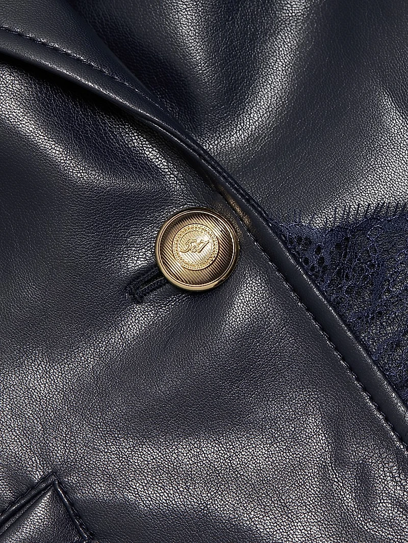 Le Petit Roxie Vegan Leather Blazer