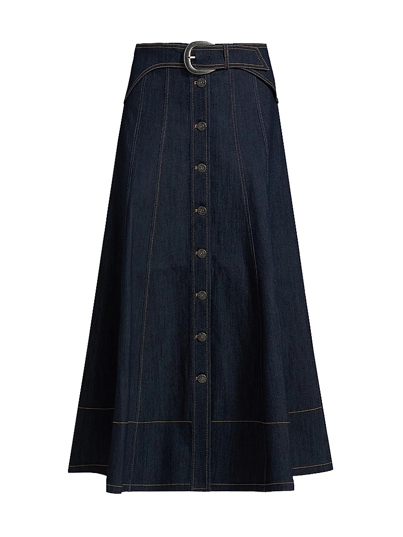Briony Denim Midi-Skirt