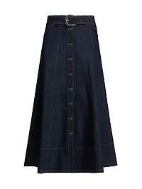 Briony Denim Midi-Skirt