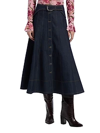 Briony Denim Midi-Skirt