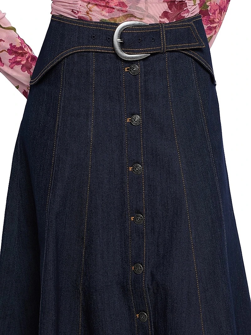 Briony Denim Midi-Skirt