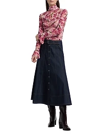 Briony Denim Midi-Skirt