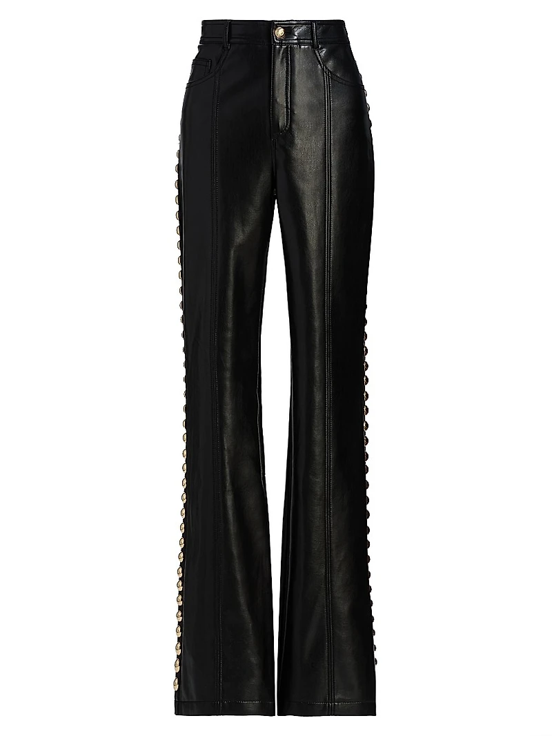 Shailene Studded Faux Leather Pants
