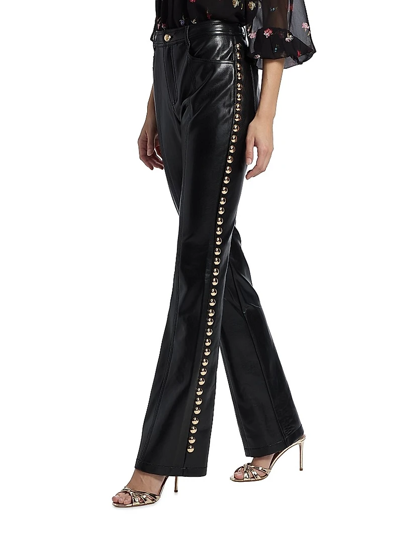 Shailene Studded Faux Leather Pants