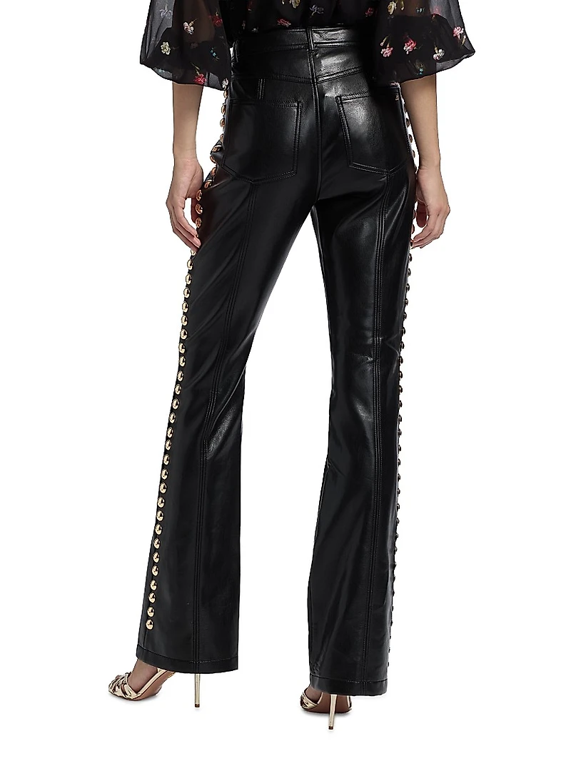 Shailene Studded Faux Leather Pants