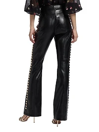 Shailene Studded Faux Leather Pants