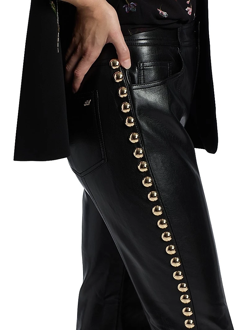 Shailene Studded Faux Leather Pants