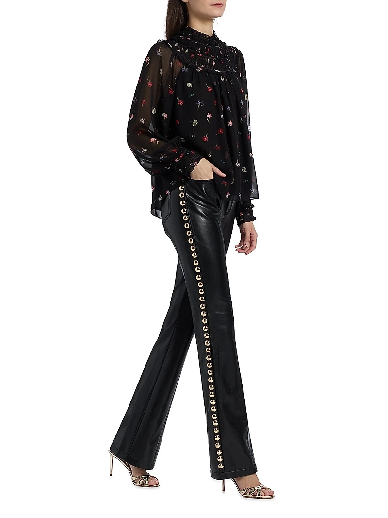 Shailene Studded Faux Leather Pants