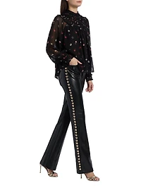 Shailene Studded Faux Leather Pants