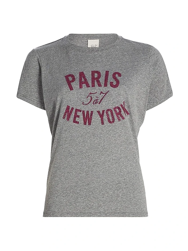 Paris NY Rhinestone Logo T-Shirt