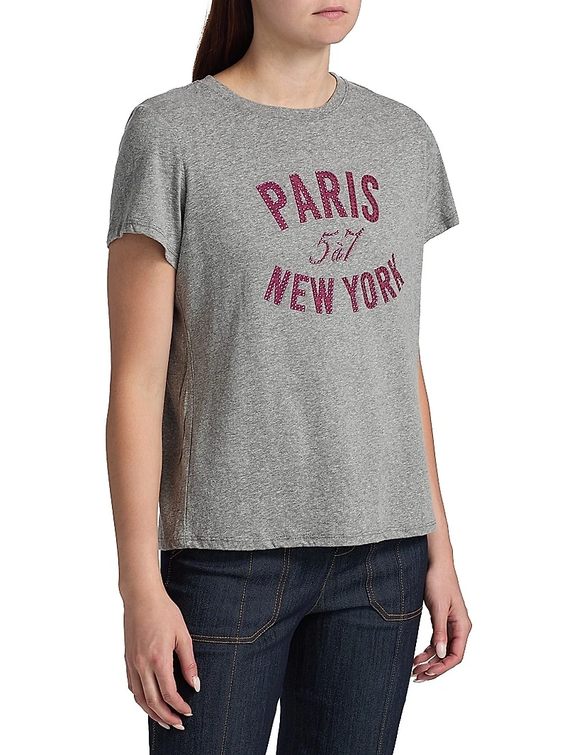 Paris NY Rhinestone Logo T-Shirt