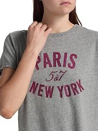 Paris NY Rhinestone Logo T-Shirt