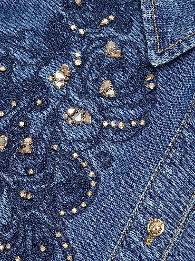 Juliette Rhinestone-Embellished Embroidered Top