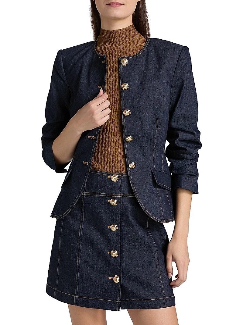 Chris Ruched Denim Jacket