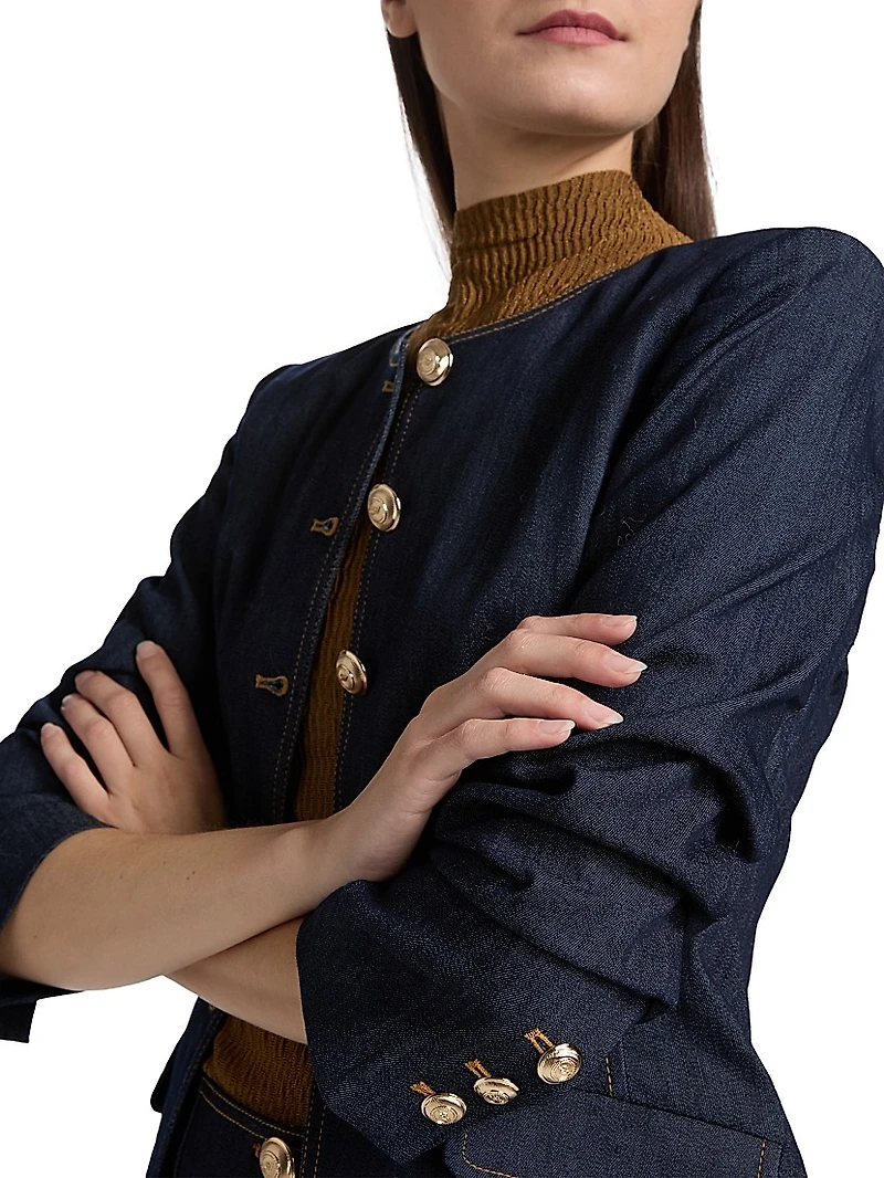 Chris Ruched Denim Jacket
