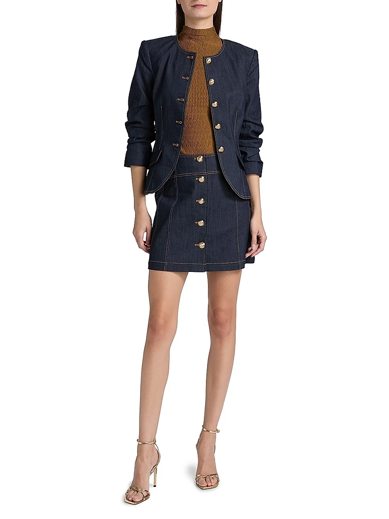 Chris Ruched Denim Jacket