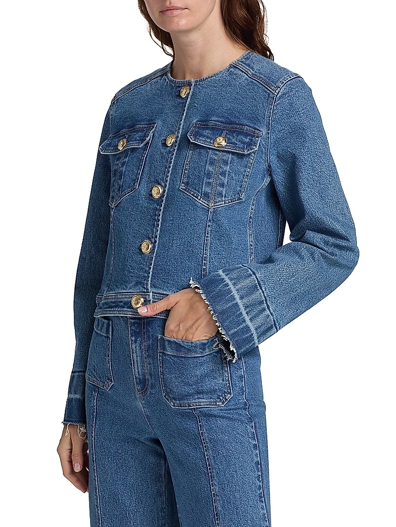 Travis Collarless Denim Jacket