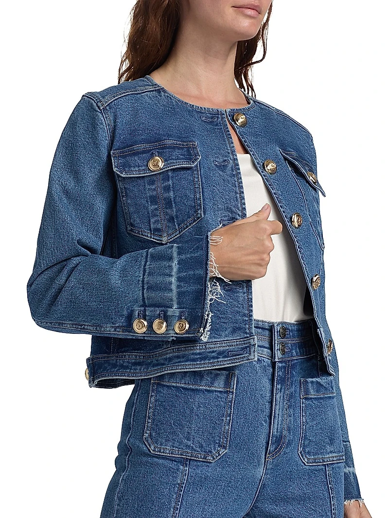 Travis Collarless Denim Jacket