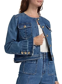 Travis Collarless Denim Jacket
