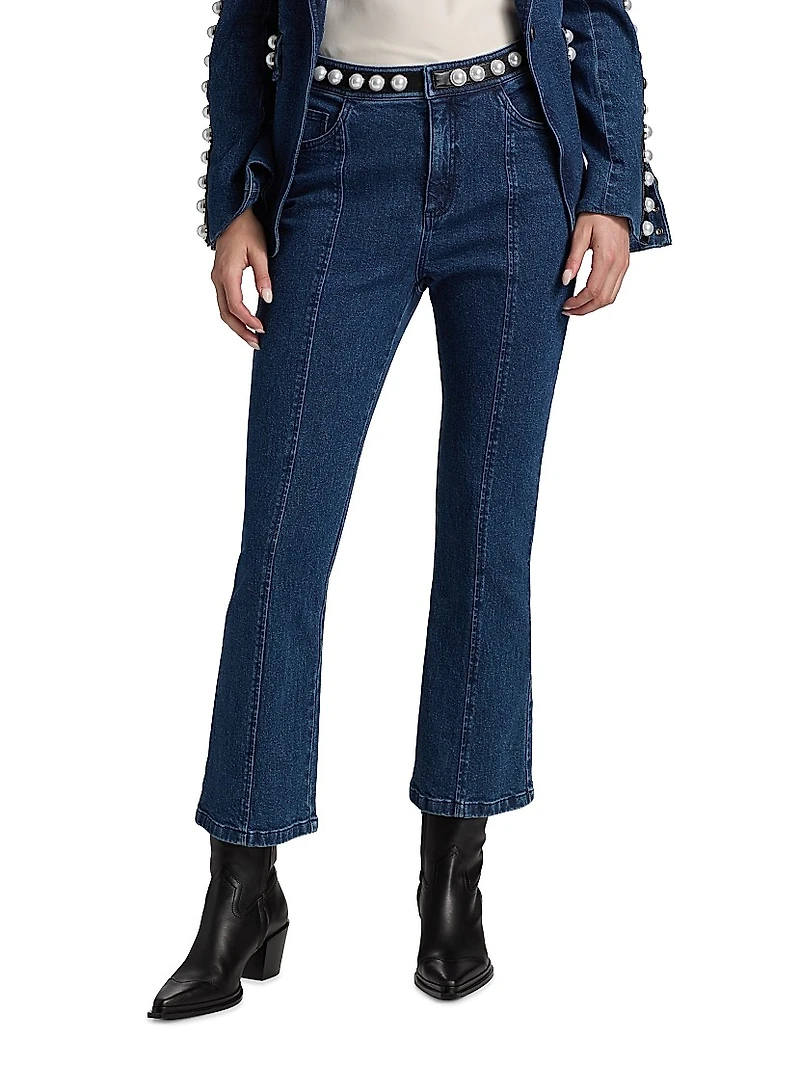 Shannon Pearl-Embellished Jeans