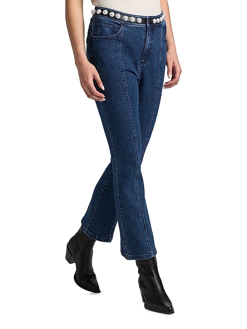 Shannon Pearl-Embellished Jeans