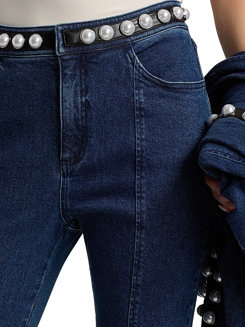 Shannon Pearl-Embellished Jeans