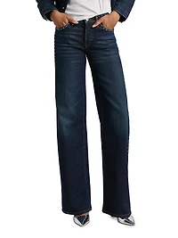 Studded Mid-Rise Wide-Leg Jeans