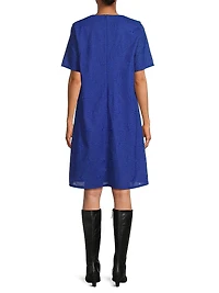 Embroidered A-Line Minidress
