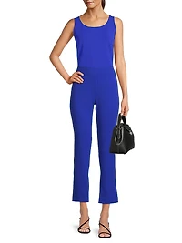 Stretch Deco Crepe Straight-Leg Ankle Pants