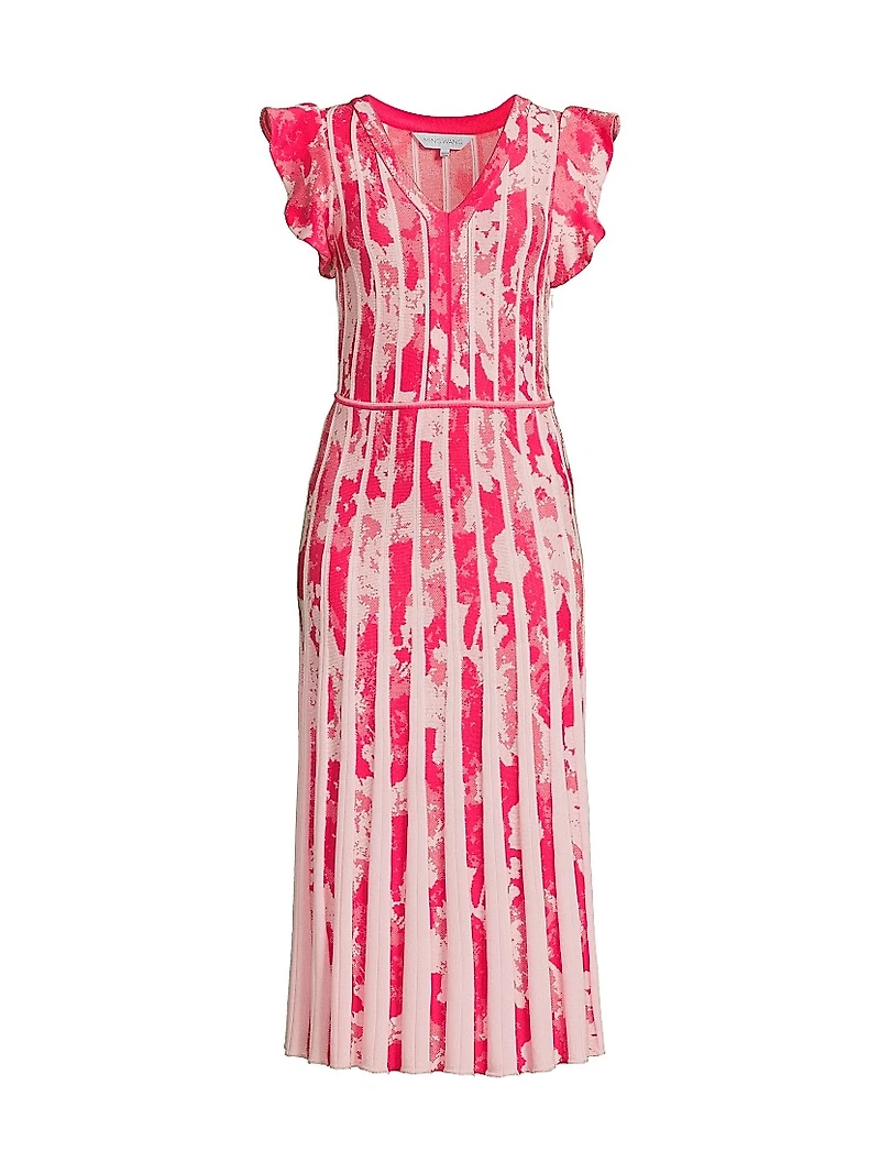 Jacquard Fit-n-Flare Midi-Dress