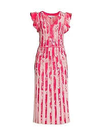 Jacquard Fit-n-Flare Midi-Dress