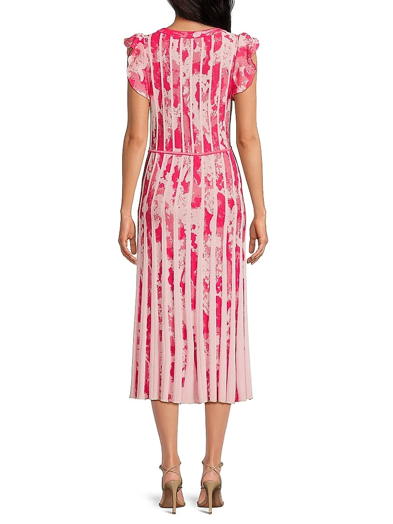 Jacquard Fit-n-Flare Midi-Dress