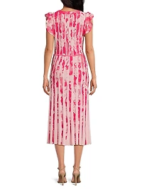 Jacquard Fit-n-Flare Midi-Dress
