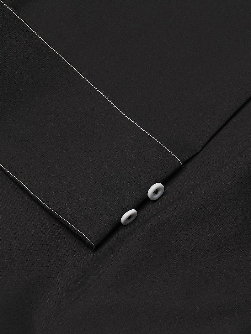 Zip-Front Stretch Cotton Shirtdress