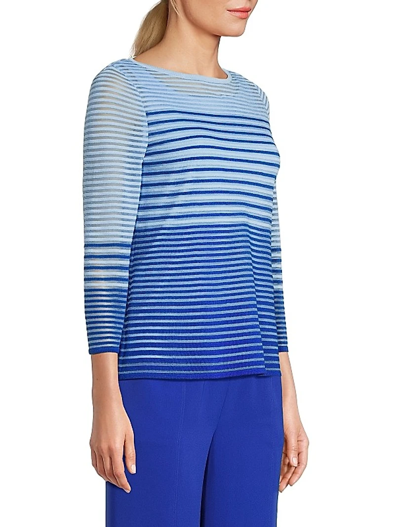 Sheer Stripe Soft Knit Tunic