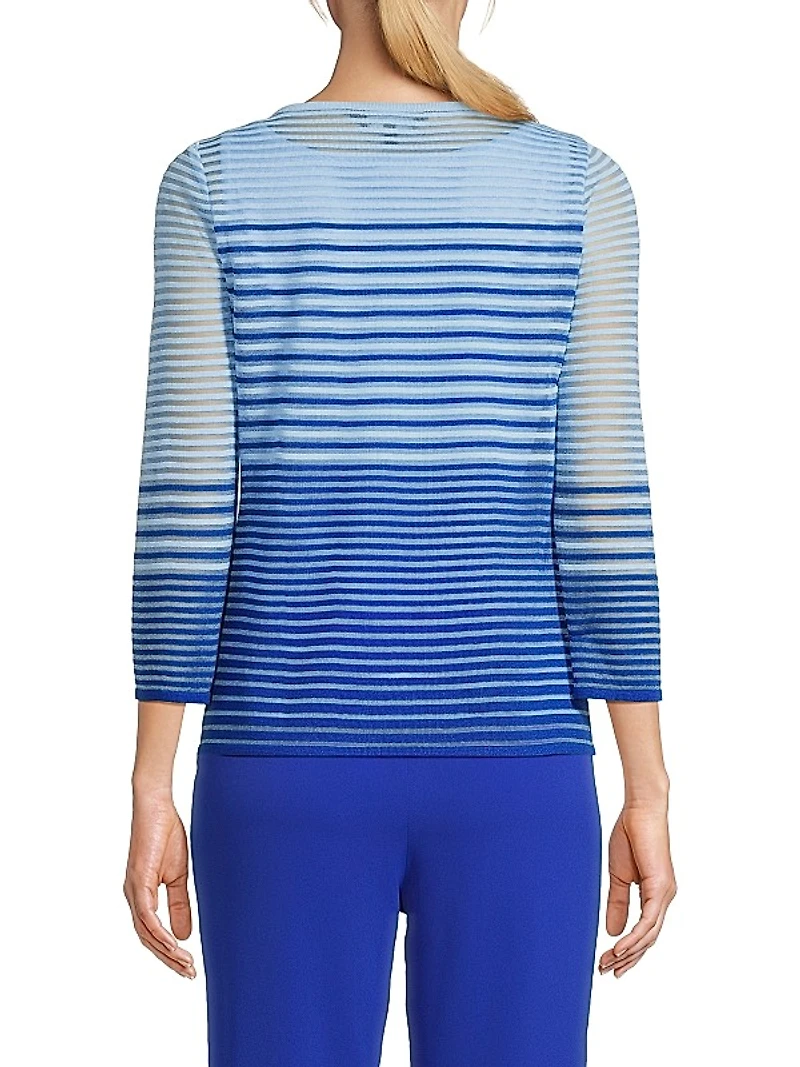 Sheer Stripe Soft Knit Tunic