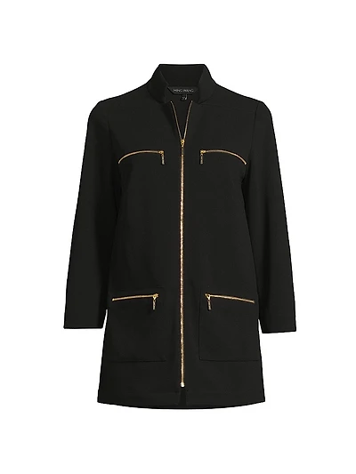 Stretch Deco Crepe Utility Jacket