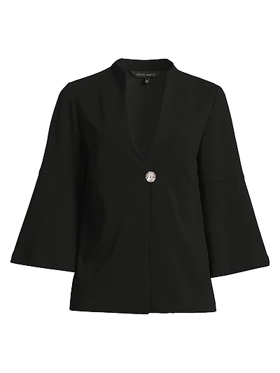 Heritage-Fit Stretch Deco Crepe Single-Button Jacket