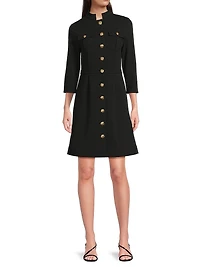 Stretch Deco Crepe Utility Sheath Dress