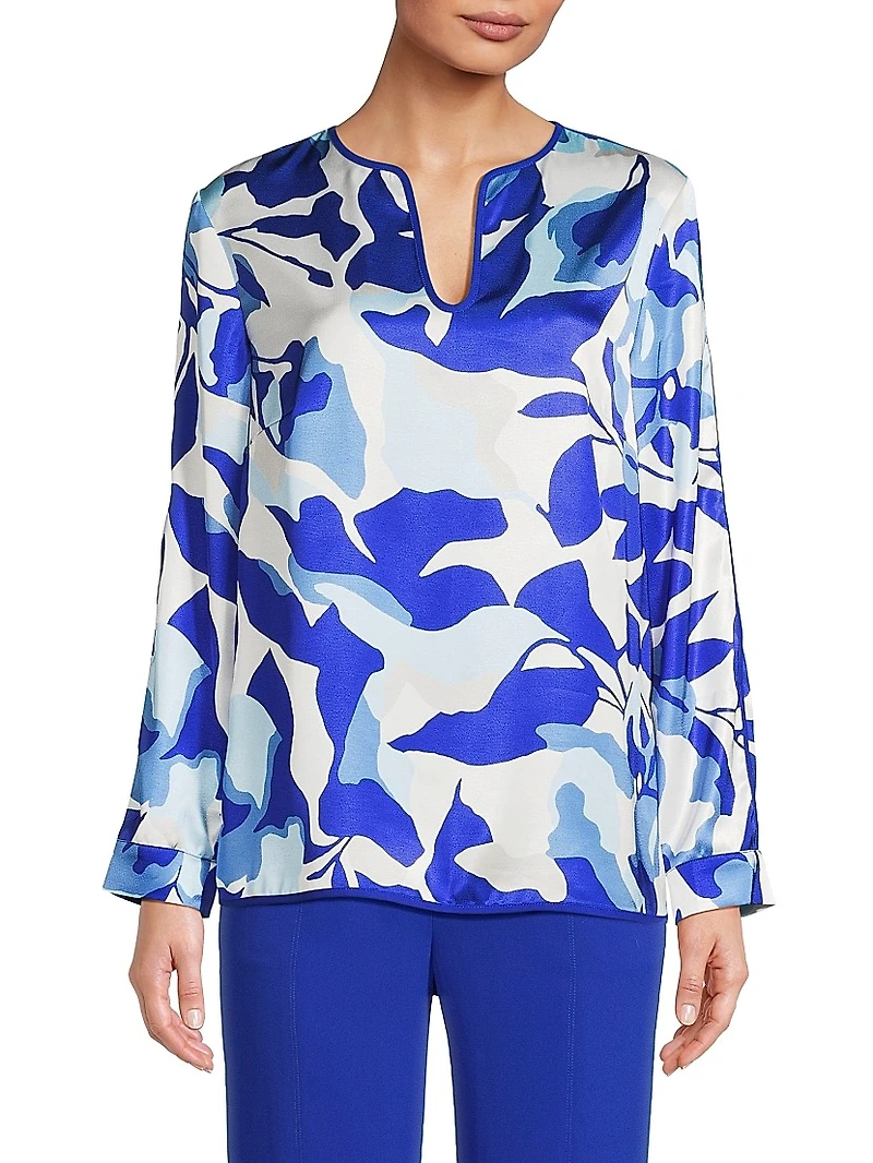 Floral Crepe de Chine Blouse